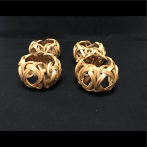 Vintage boho woven napkin rings